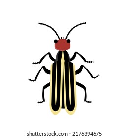 Colorido icono exótico de error en plano. Ilustración vectorial Epicauta eritrocephala.	