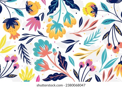 Colorful exotic flowers decorative background vector design in eps 10