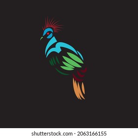 colorful exotic mascot bird logo design 