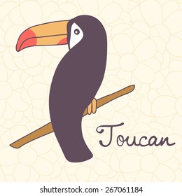 Colorful exotic toucan bird illustration in vector format