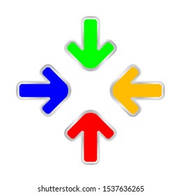 colorful expand arrow icon isolated on white, arrows pointing zoom in, expand arrow icon for resizes, drag arrow for all direction app, arrows pointer cursor of mouse symbol, expanding icon interface