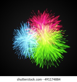 Colorful explodes/flowers, vector illustration