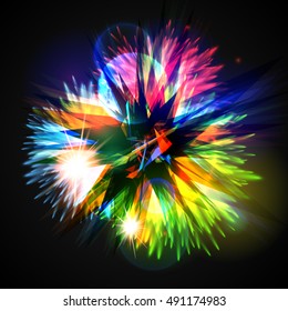 Colorful explodes/flowers, vector illustration