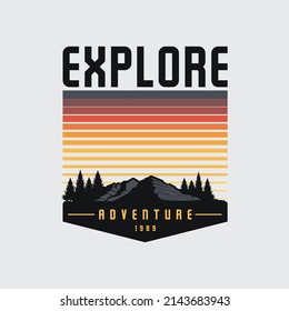 Colorful Explore Adventure Badge Logo