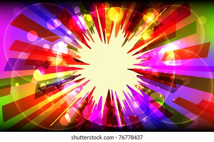 Colorful explosion background. Vector illustration.