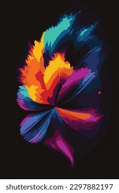 colorful explosion with a black background