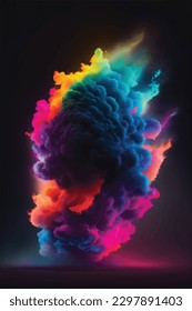 colorful explosion with a black background