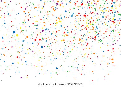 Colorful explosion of confetti. Colored stains and blots. Grainy abstract  colorful texture isolated on white background.  Vector illustration,eps 10.