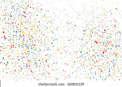 Colorful explosion of confetti. Colored stains and blots. Grainy abstract  colorful texture isolated on white background.  Vector illustration,eps 10.