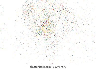 Colorful explosion of confetti. Colored stains and blots. Grainy abstract  colorful texture isolated on white background.  Vector illustration,eps 10.