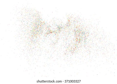 Colorful explosion of confetti. Colored stains and blots. Grainy abstract  colorful texture isolated on white background.  Vector illustration,eps 10.