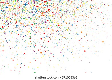 Colorful explosion of confetti. Colored stains and blots. Grainy abstract  colorful texture isolated on white background.  Vector illustration,eps 10.