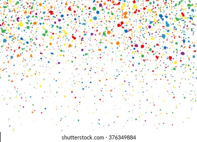 Colorful explosion of confetti. Colored stains and blots. Grainy abstract  colorful texture isolated on white background.  Vector illustration,eps 10.
