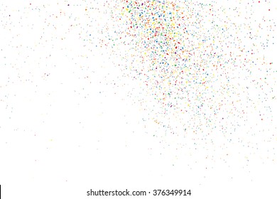 Colorful explosion of confetti. Colored stains and blots. Grainy abstract  colorful texture isolated on white background.  Vector illustration,eps 10.