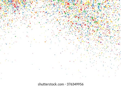 Colorful explosion of confetti. Colored stains and blots. Grainy abstract  colorful texture isolated on white background.  Vector illustration,eps 10.