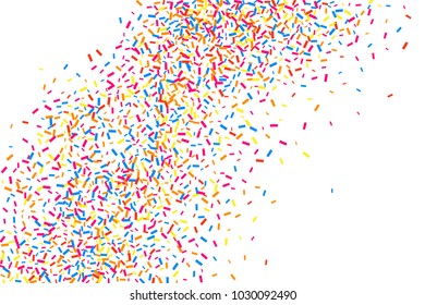 Colorful explosion of confetti. Grainy abstract  multicolored texture isolated on white background. Flat design element. Vector illustration,eps 10.