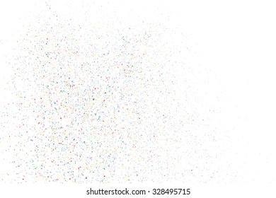 Colorful explosion of confetti. Grainy abstract  colorful texture on a white background. Design element. Vector illustration,eps 10.