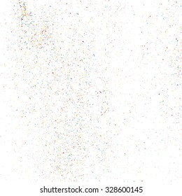 Colorful explosion of confetti. Grainy abstract  colorful texture on a white background. Design element. Vector illustration,eps 10.