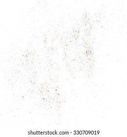 Colorful explosion of confetti. Grainy abstract  colorful texture on a white background. Design element. Vector illustration,eps 10.