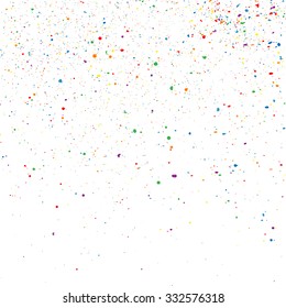 Colorful explosion of confetti. Grainy abstract  colorful texture on a white background. Design element. Vector illustration,eps 10.