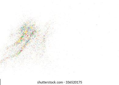 Colorful explosion of confetti. Grainy abstract  colorful texture on a white background. Design element. Vector illustration,eps 10.