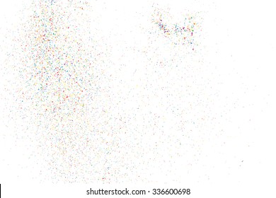 Colorful explosion of confetti. Grainy abstract  colorful texture on a white background. Design element. Vector illustration,eps 10.