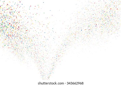 Colorful explosion of confetti. Grainy abstract  colorful texture on a white background. Design element. Vector illustration,eps 10.