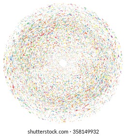 Colorful explosion of confetti. Grainy abstract  colorful texture isolated on a white background. Flat design element. Vector illustration,eps 10.