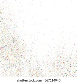 Colorful explosion of confetti. Grainy abstract  colorful texture isolated on white background. Flat design element. Vector illustration,eps 10.
