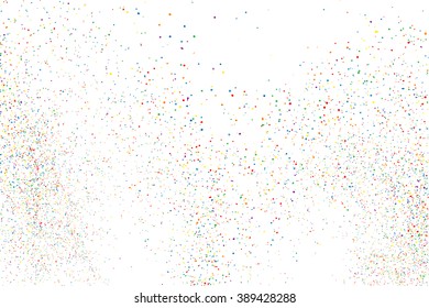 Colorful explosion of confetti. Grainy abstract  colorful texture isolated on white background. Flat design element. Vector illustration,eps 10.