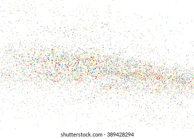 Colorful explosion of confetti. Grainy abstract  colorful texture isolated on white background. Flat design element. Vector illustration,eps 10.