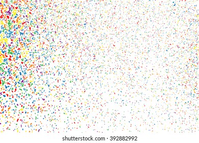 Colorful explosion of confetti. Grainy abstract  colorful texture isolated on white background. Flat design element. Vector illustration,eps 10.