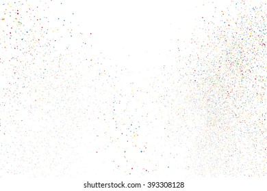 Colorful explosion of confetti. Grainy abstract  colorful texture isolated on white background. Flat design element. Vector illustration,eps 10.