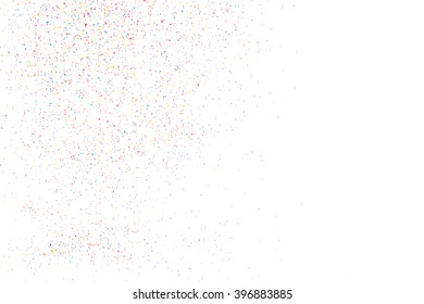 Colorful explosion of confetti. Grainy abstract  colorful texture isolated on white background. Flat design element. Vector illustration,eps 10.