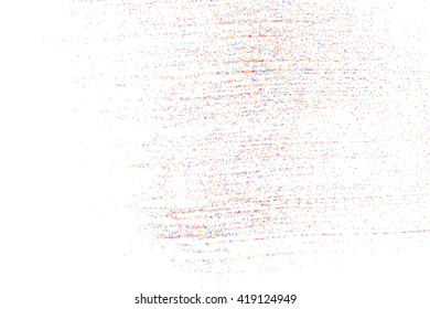 Colorful explosion of confetti. Grainy abstract  multicolored texture isolated on white background. Flat design element. Vector illustration,eps 10.