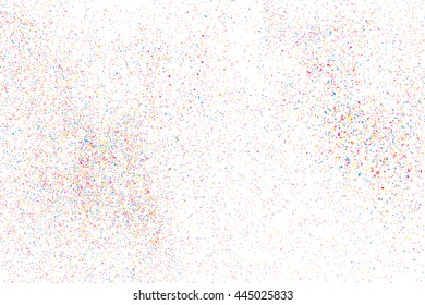 Colorful explosion of confetti. Grainy abstract  multicolored texture isolated on white background. Flat design element. Vector illustration,eps 10.