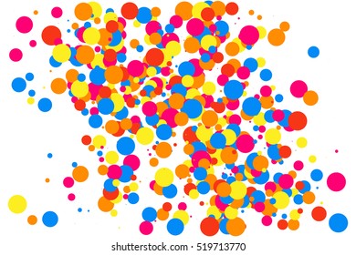 Colorful explosion of confetti. Grainy abstract  multicolored texture isolated on white background. Flat design element. Vector illustration,eps 10.