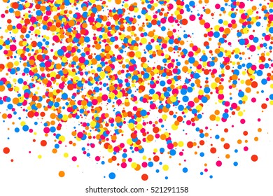 Colorful explosion of confetti. Grainy abstract  multicolored texture isolated on white background. Flat design element. Vector illustration,eps 10.