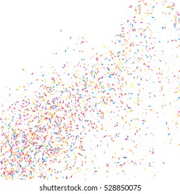 Colorful explosion of confetti. Grainy abstract  multicolored texture isolated on white background. Flat design element. Vector illustration,eps 10