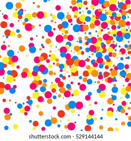 Colorful explosion of confetti. Grainy abstract  multicolored texture isolated on white background. Flat design element. Vector illustration,eps 10