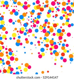 Colorful explosion of confetti. Grainy abstract  multicolored texture isolated on white background. Flat design element. Vector illustration,eps 10