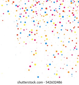 Colorful explosion of confetti. Grainy abstract  multicolored texture isolated on white background. Flat design element. Vector illustration,eps 10.