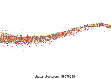 Colorful explosion of confetti. Grainy abstract  multicolored texture isolated on white background. Flat design element. Vector illustration,eps 10.