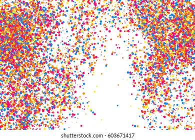 Colorful explosion of confetti. Grainy abstract  multicolored texture isolated on white background. Flat design element. Vector illustration,eps 10.