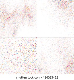 Colorful explosion of confetti  isolated on white background. Set design element. Vector illustration,eps 10.