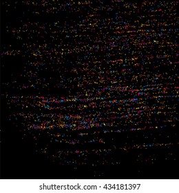 Colorful explosion of confetti  isolated on black  background. Vector illustration,eps 10.