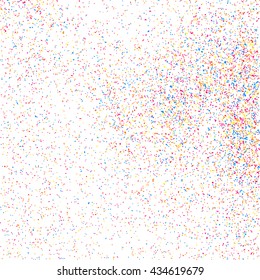 Colorful explosion of confetti  isolated on white background. Colored grainy texture.  Vector illustration,eps 10.