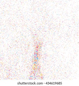 Colorful explosion of confetti  isolated on white background. Colored grainy texture.  Vector illustration,eps 10.
