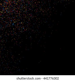 Colorful explosion of confetti  isolated on black  background. Vector illustration,eps 10.