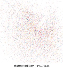 Colorful explosion of confetti  isolated on white background. Colored grainy texture.  Vector illustration,eps 10.